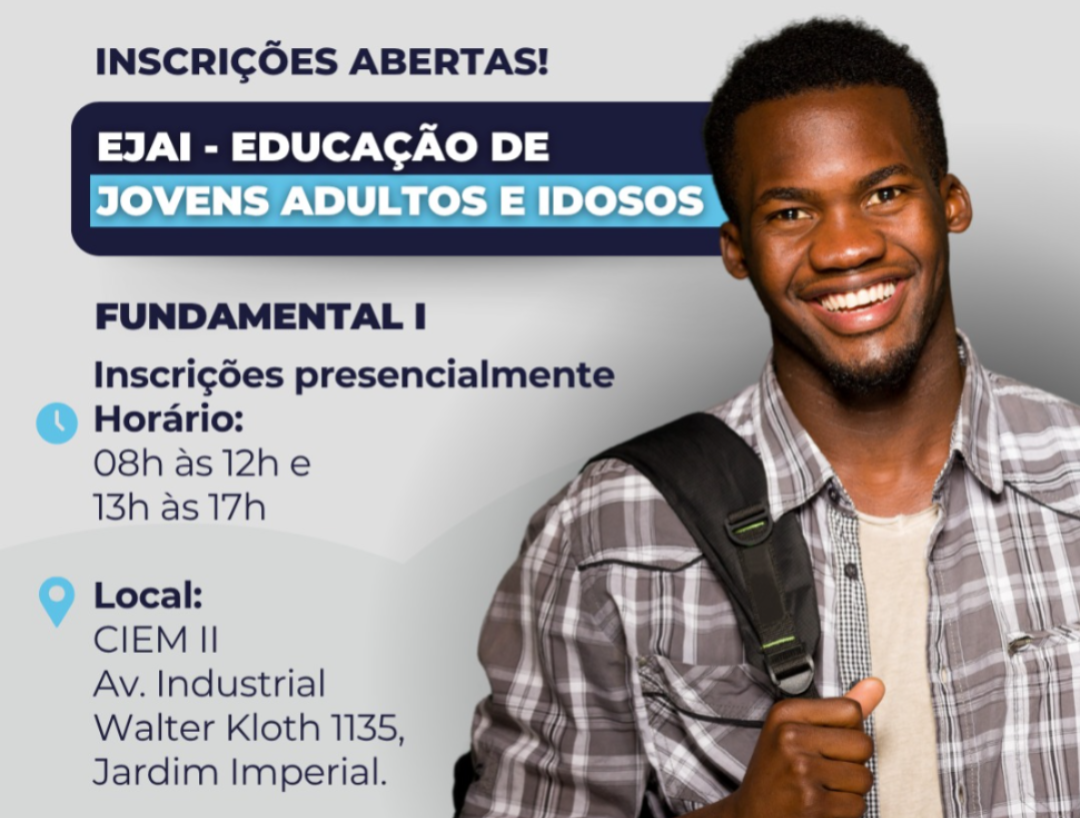 Abertas as matrículas para Educação de Jovens, Adultos e Idosos